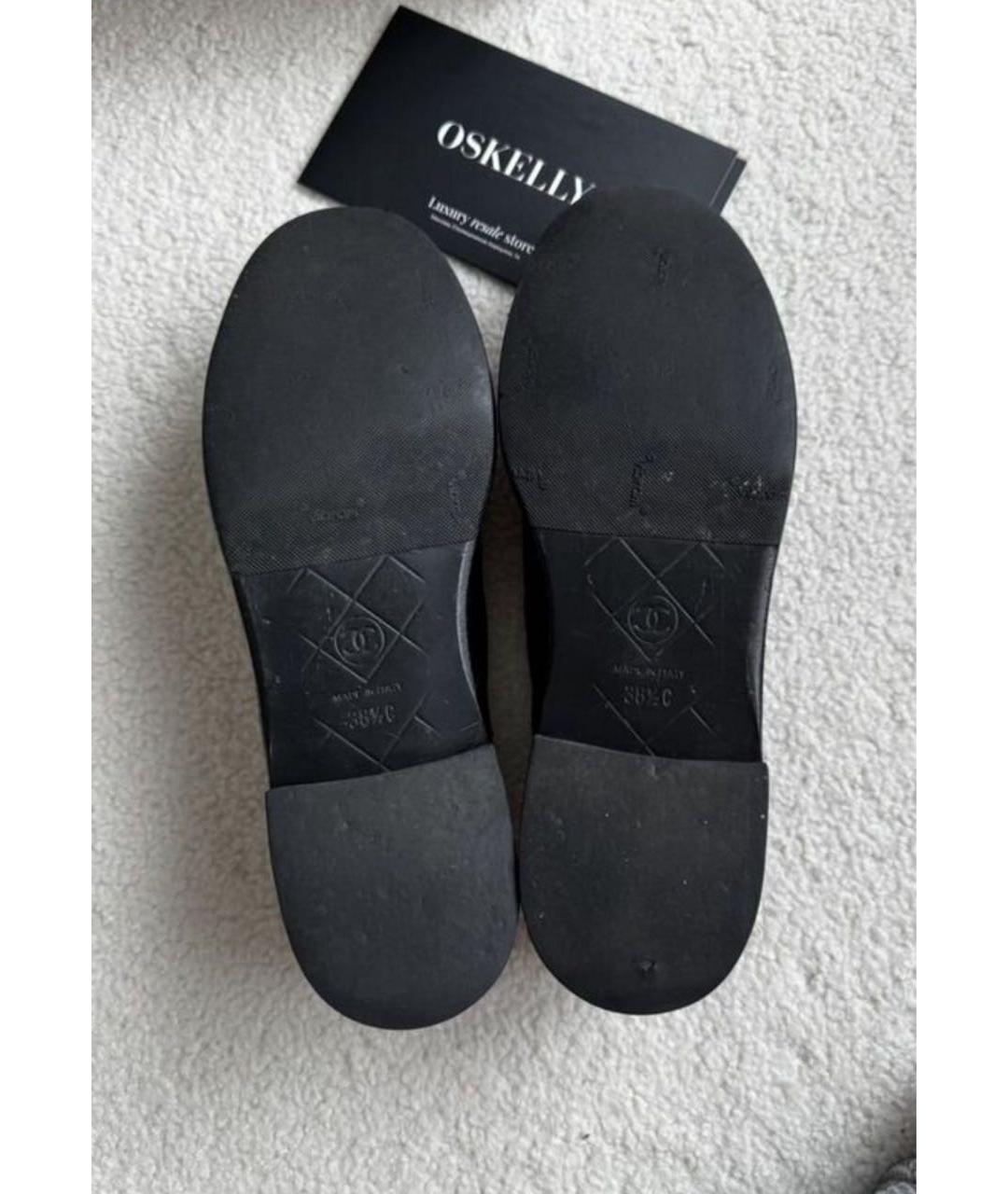 CHANEL Черные кожаные лоферы, фото 3