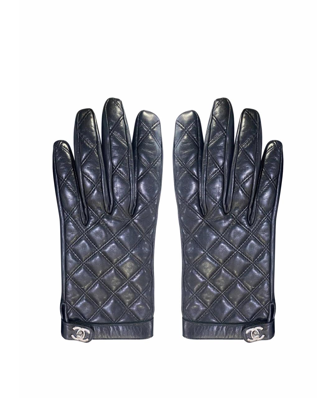 CHANEL Черные кожаные перчатки, фото 1