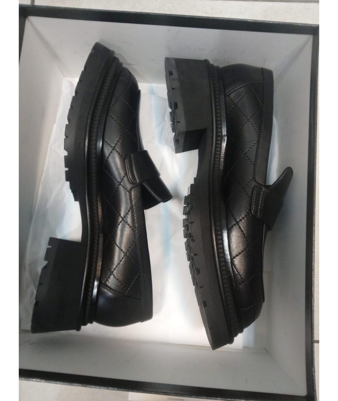 CHANEL Черные кожаные лоферы, фото 6