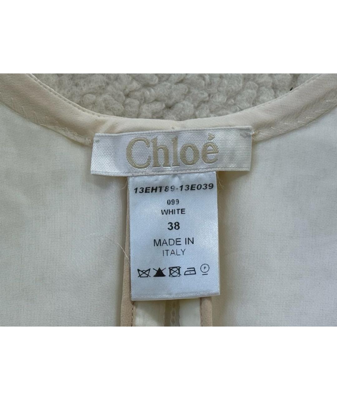 CHLOE Белая ацетатная блузы, фото 5