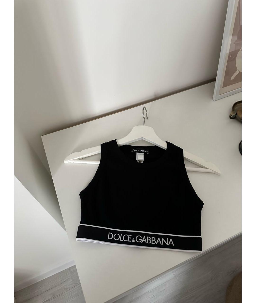 DOLCE&GABBANA Черная хлопковая майка, фото 3
