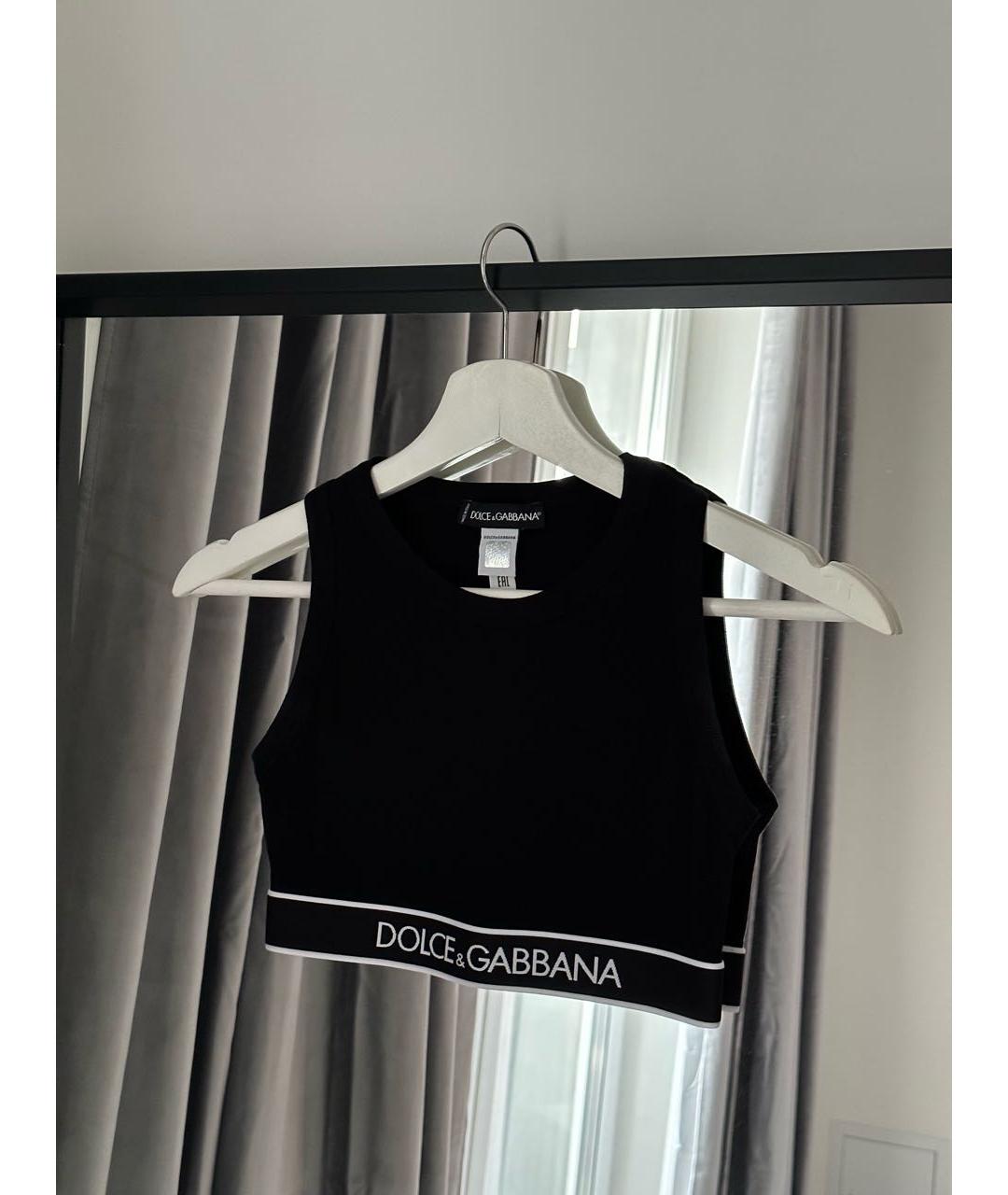 DOLCE&GABBANA Черная хлопковая майка, фото 2