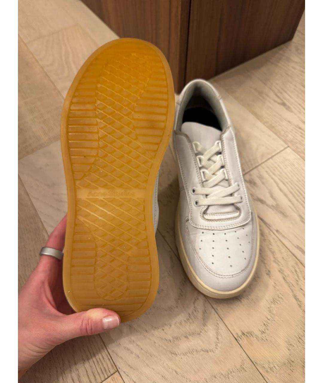 ACNE STUDIOS Белые кожаные кроссовки, фото 5