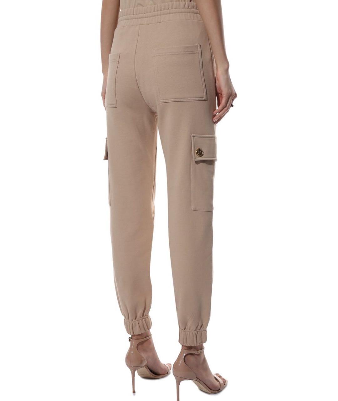 BALMAIN Бежевые хлопковые спортивные брюки и шорты, фото 3