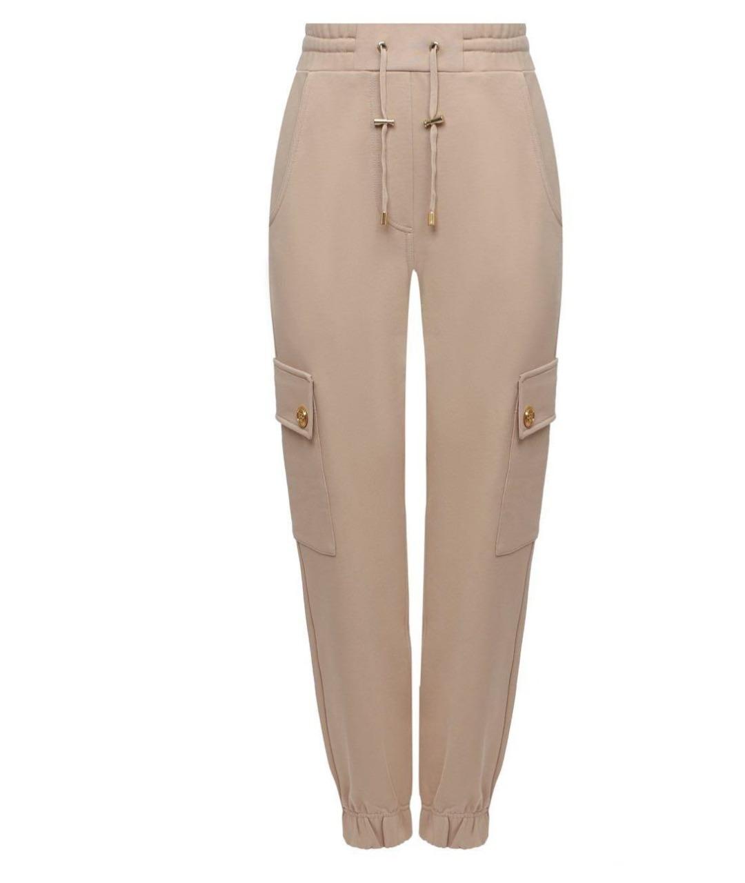 BALMAIN Бежевые хлопковые спортивные брюки и шорты, фото 1
