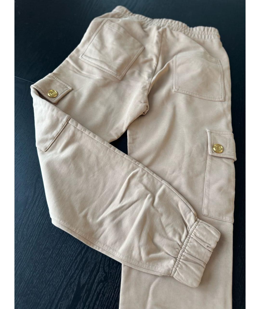 BALMAIN Бежевые хлопковые спортивные брюки и шорты, фото 7