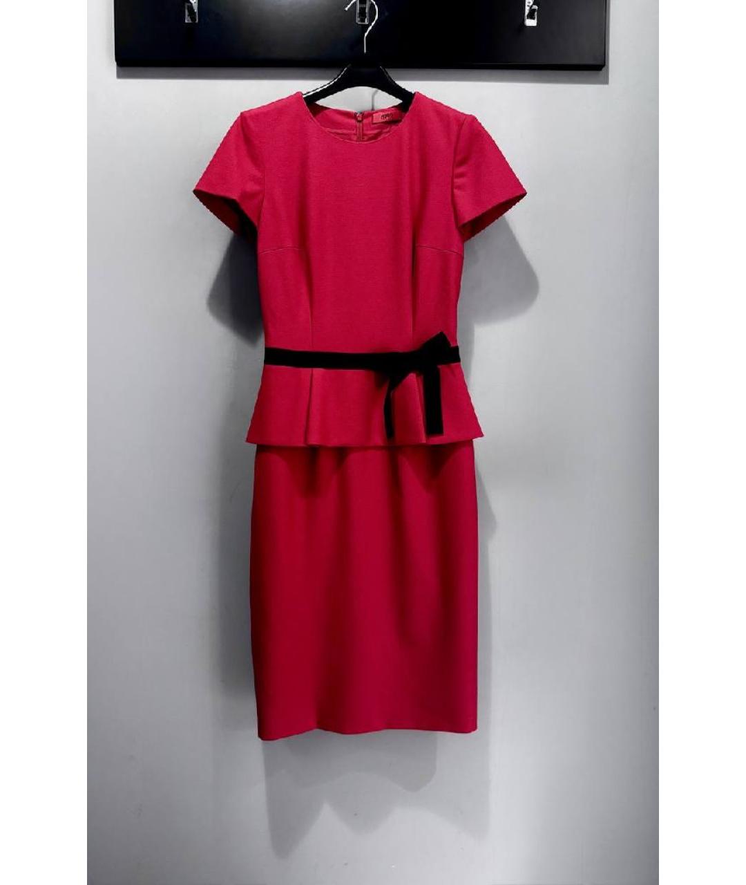 HUGO Красное полиэстеровое платье, фото 5