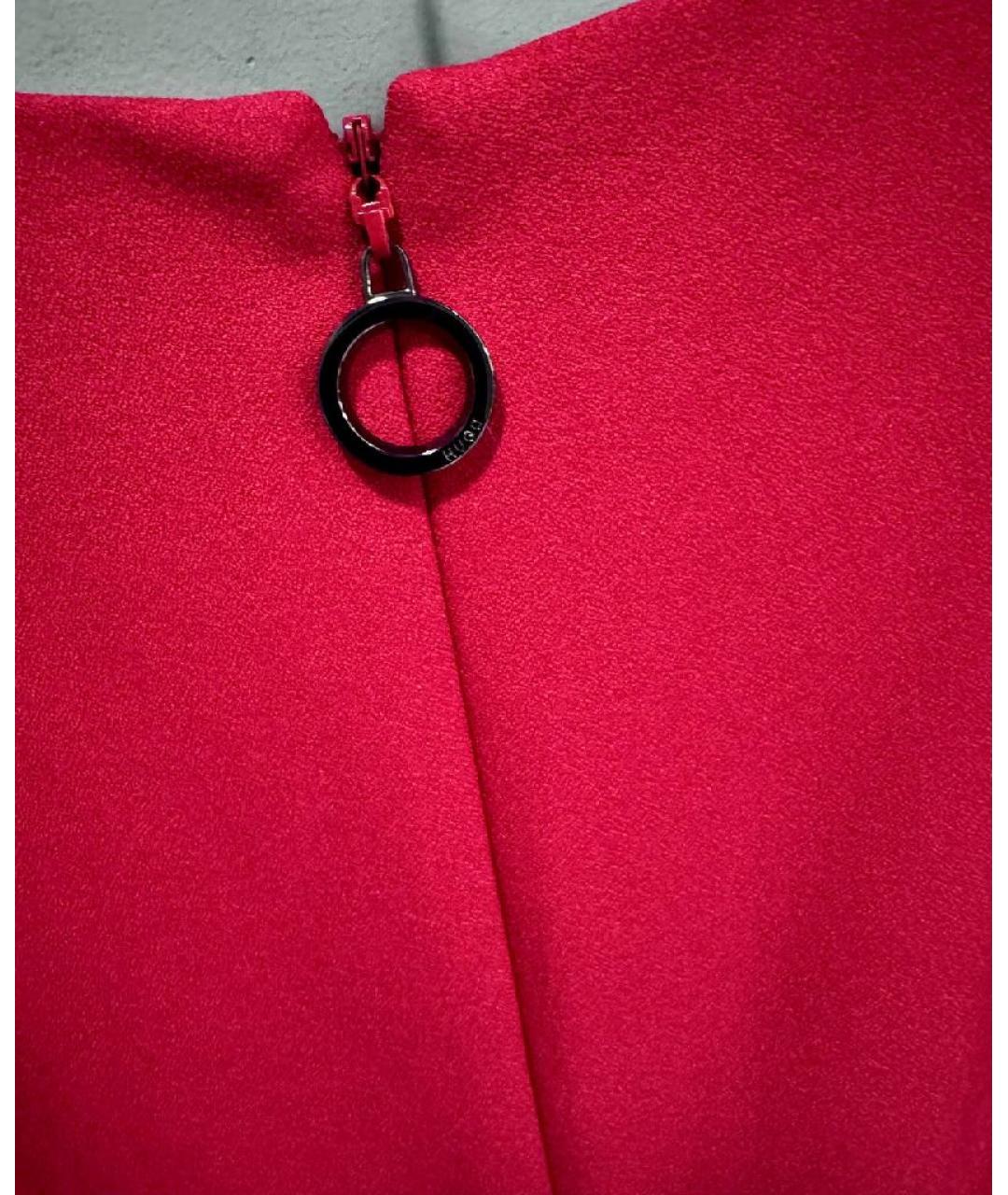 HUGO Красное полиэстеровое платье, фото 4