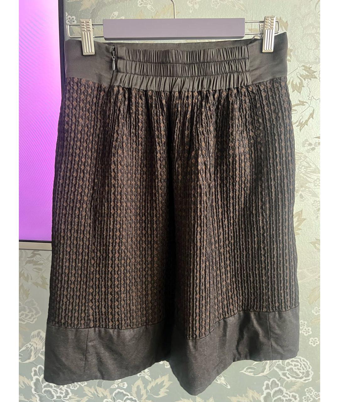 ETRO Коричневая шелковая юбка мини, фото 2
