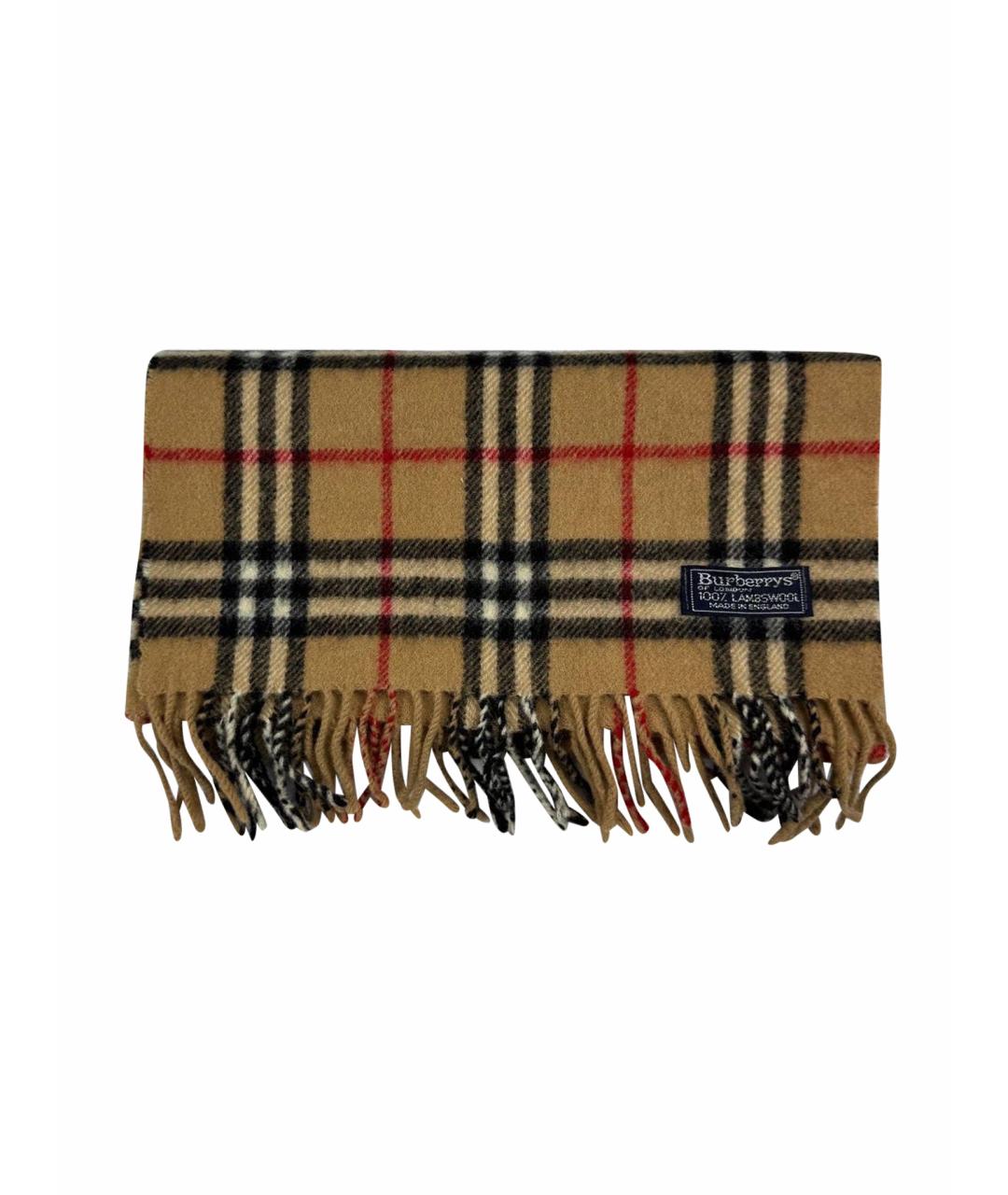 BURBERRY VINTAGE Бежевый шерстяной шарф, фото 1