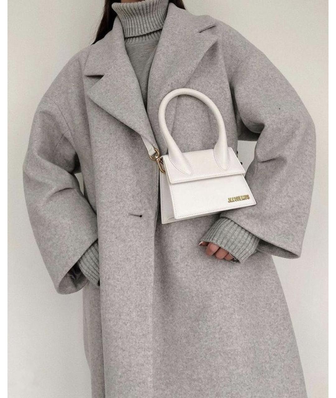 JACQUEMUS Белая кожаная сумка с короткими ручками, фото 8