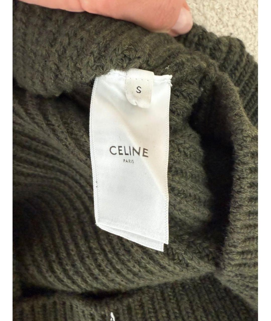 CELINE Хаки шерстяной джемпер / свитер, фото 4