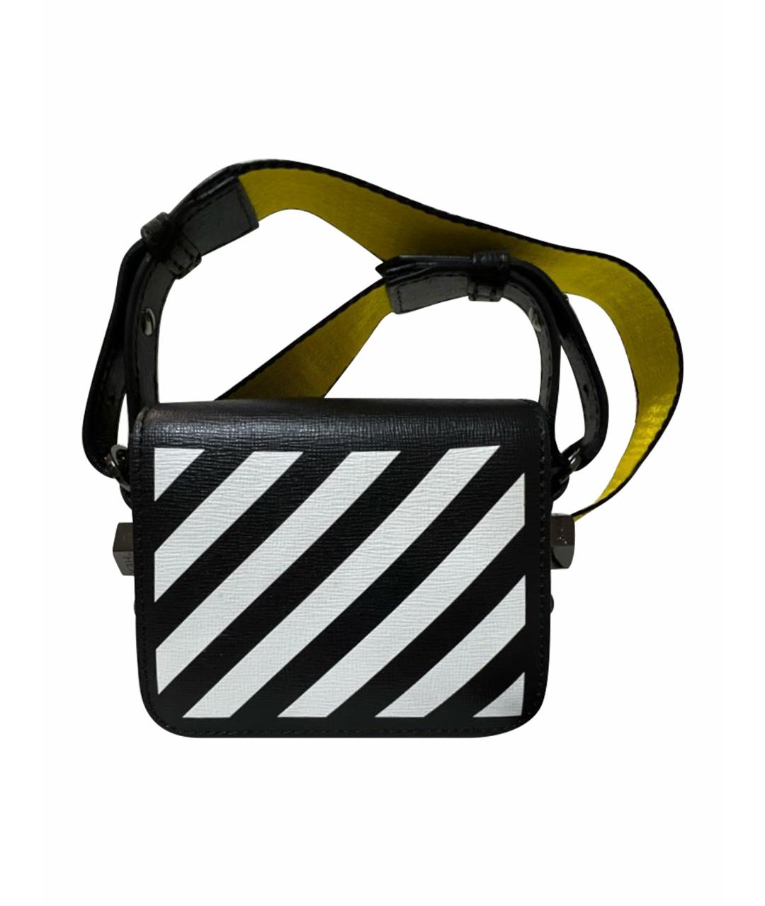 OFF-WHITE Черная кожаная сумка через плечо, фото 1