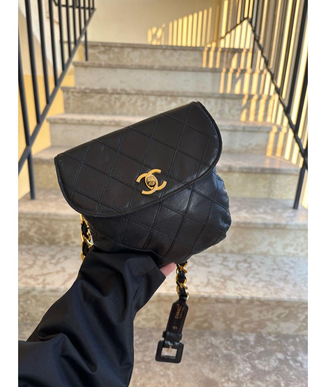 CHANEL Черная кожаная поясная сумка, фото 3