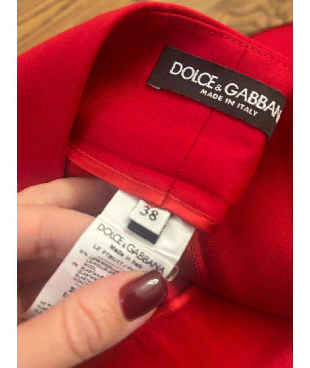 DOLCE&GABBANA Красные брюки узкие, фото 4
