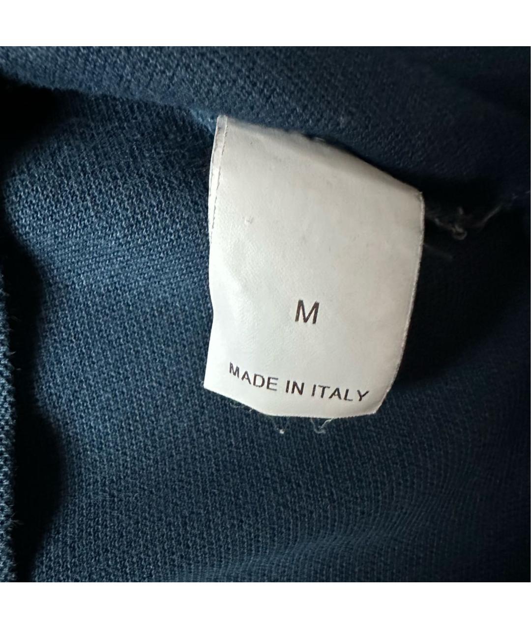 BRUNELLO CUCINELLI Темно-синее хлопковое поло с коротким рукавом, фото 4