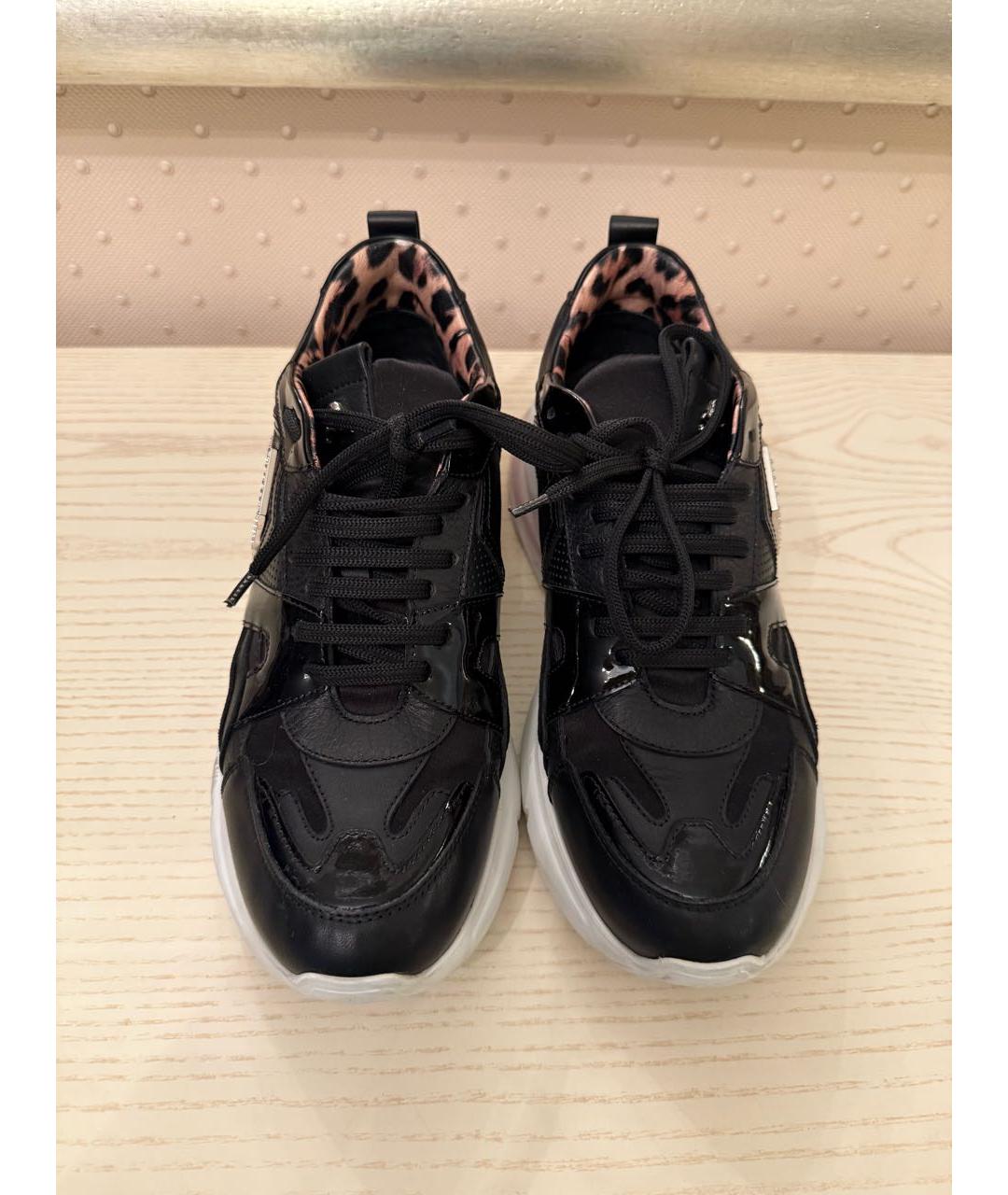 PHILIPP PLEIN Черные кожаные кроссовки, фото 2