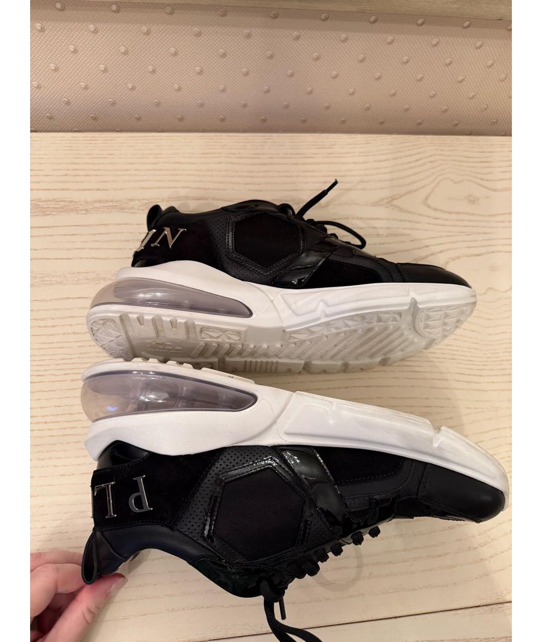 PHILIPP PLEIN Черные кожаные кроссовки, фото 4