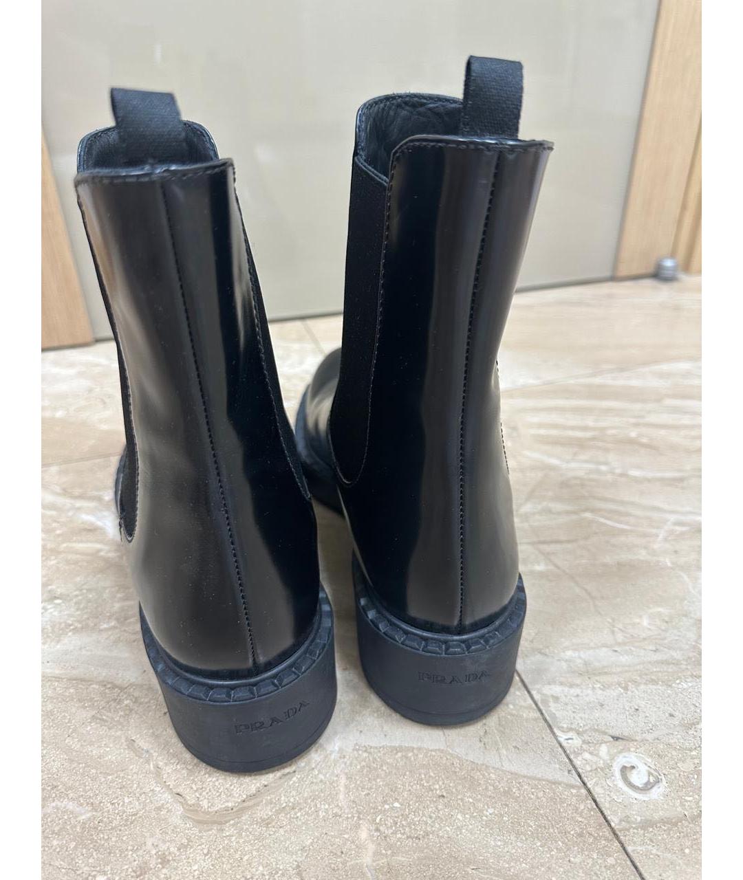 PRADA Черные кожаные полусапоги, фото 4