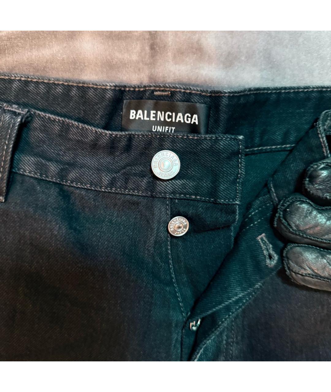 BALENCIAGA Черные хлопковые прямые джинсы, фото 3