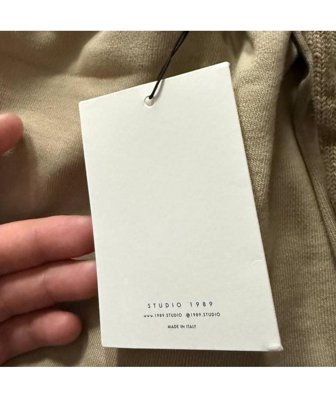 1989 STUDIO Бежевые хлопковые шорты, фото 5