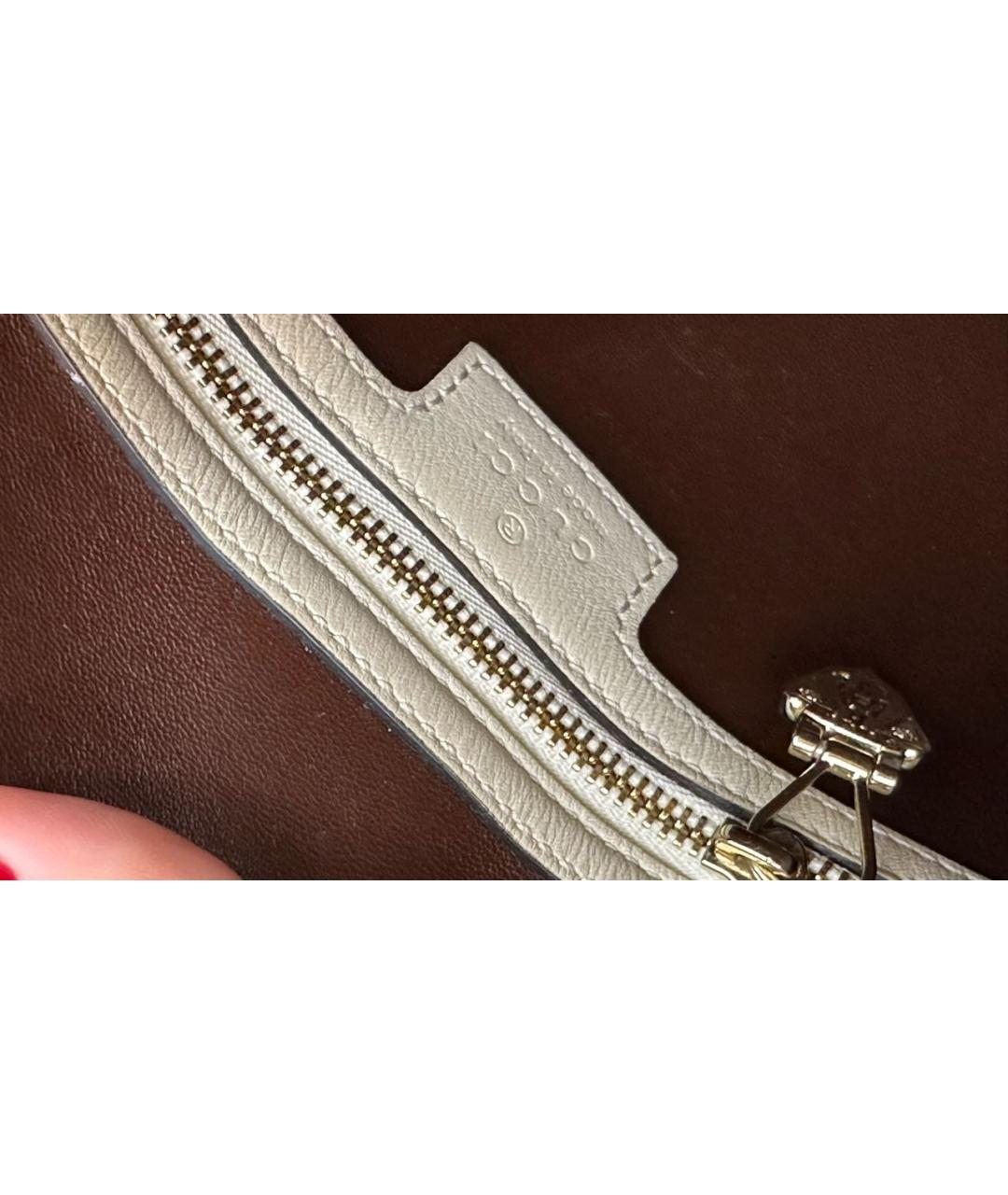 GUCCI Бежевая сумка через плечо из лакированной кожи, фото 7