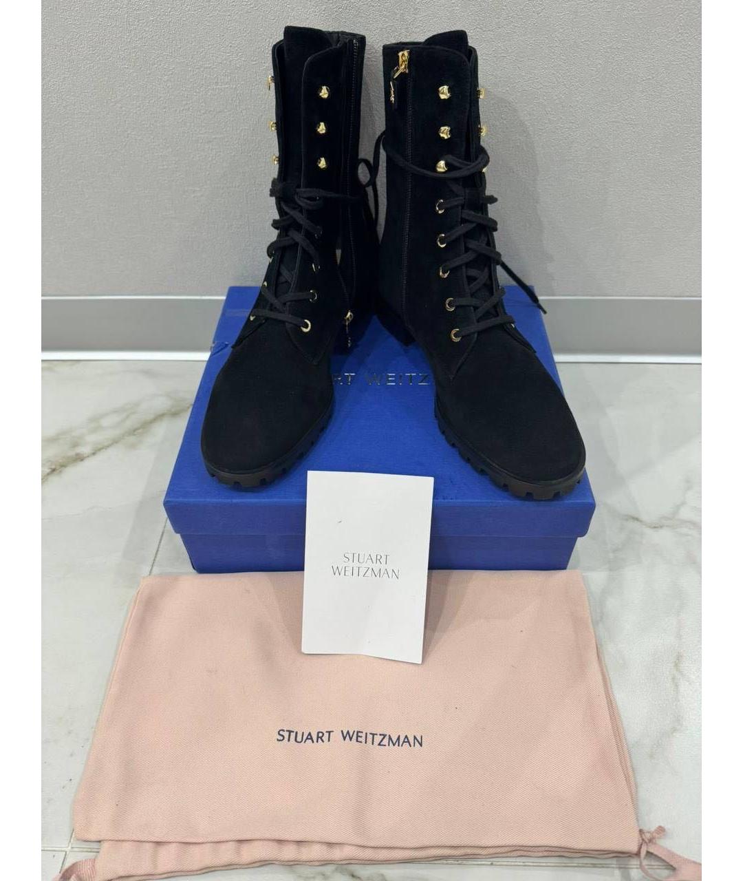 STUART WEITZMAN Черные замшевые ботинки, фото 6