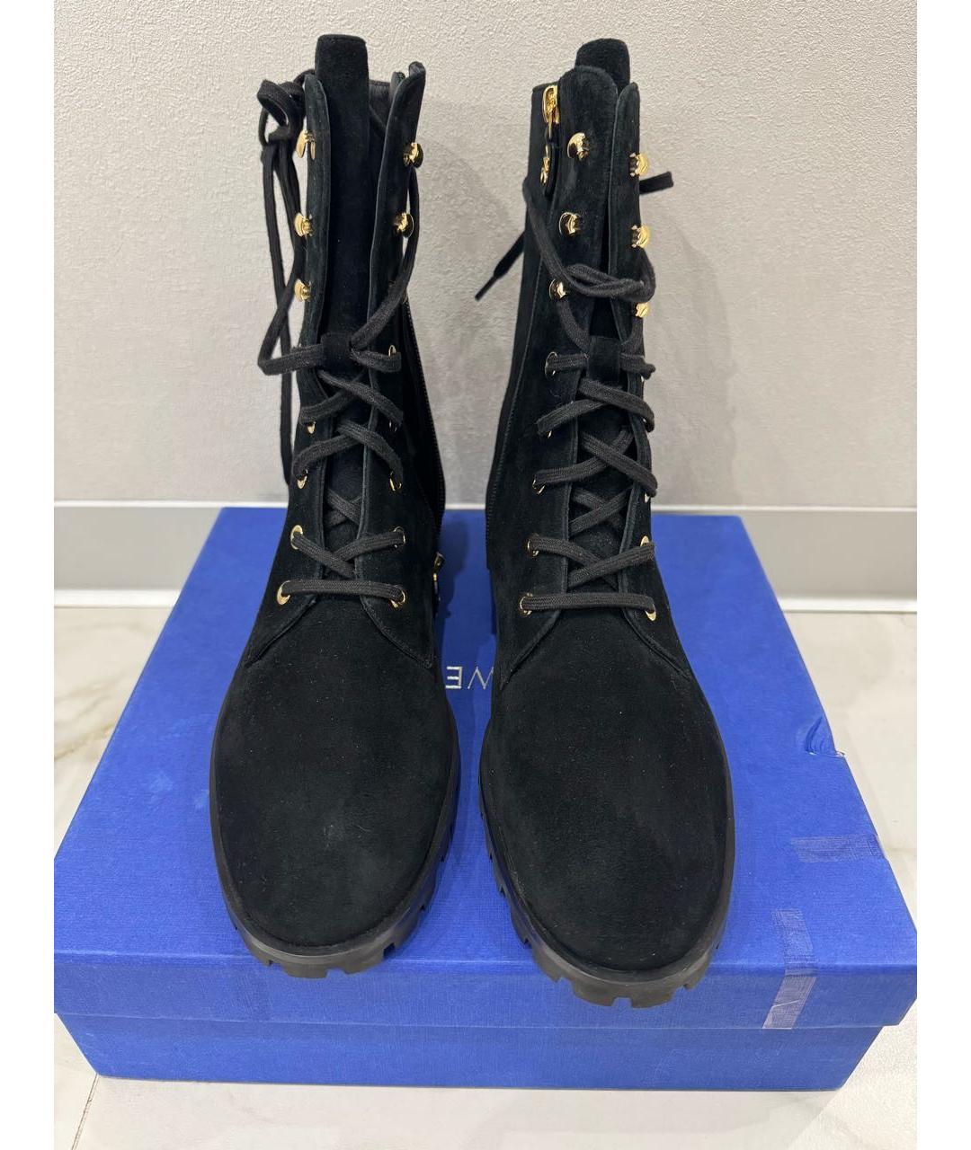STUART WEITZMAN Черные замшевые ботинки, фото 2