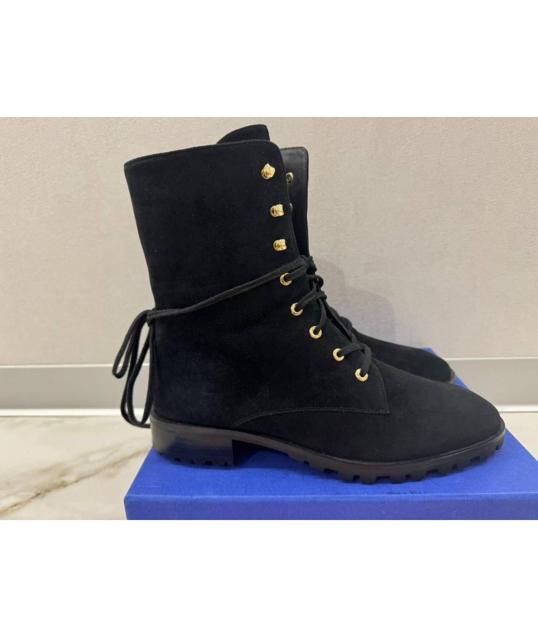 STUART WEITZMAN Черные замшевые ботинки, фото 5