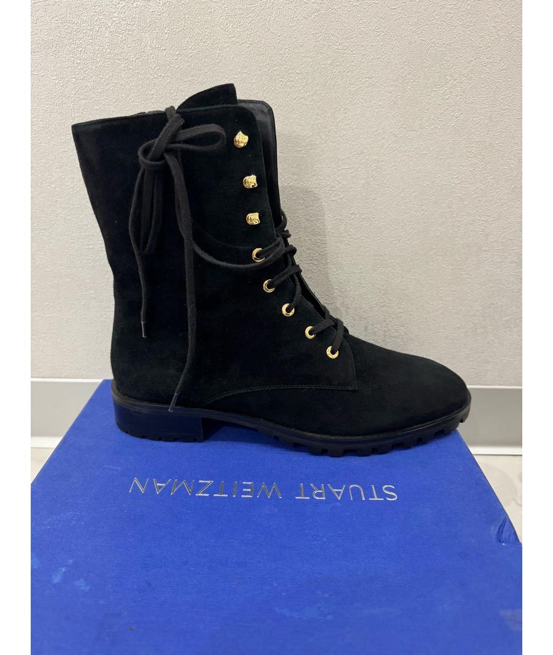 STUART WEITZMAN Черные замшевые ботинки, фото 8