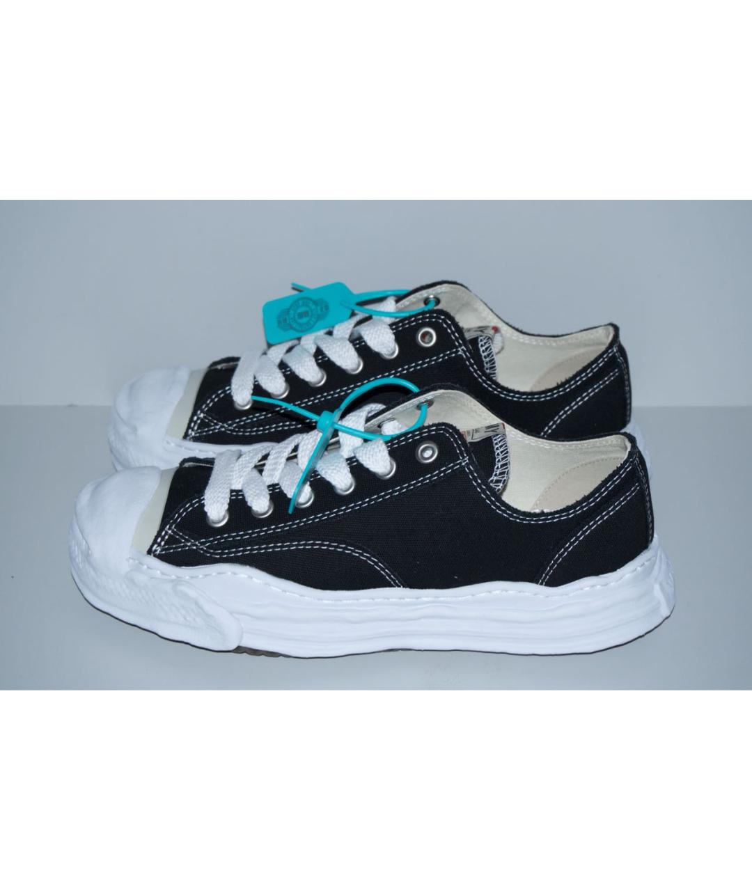 MAISON MIHARA YASUHIRO Черные текстильные низкие кроссовки / кеды, фото 3