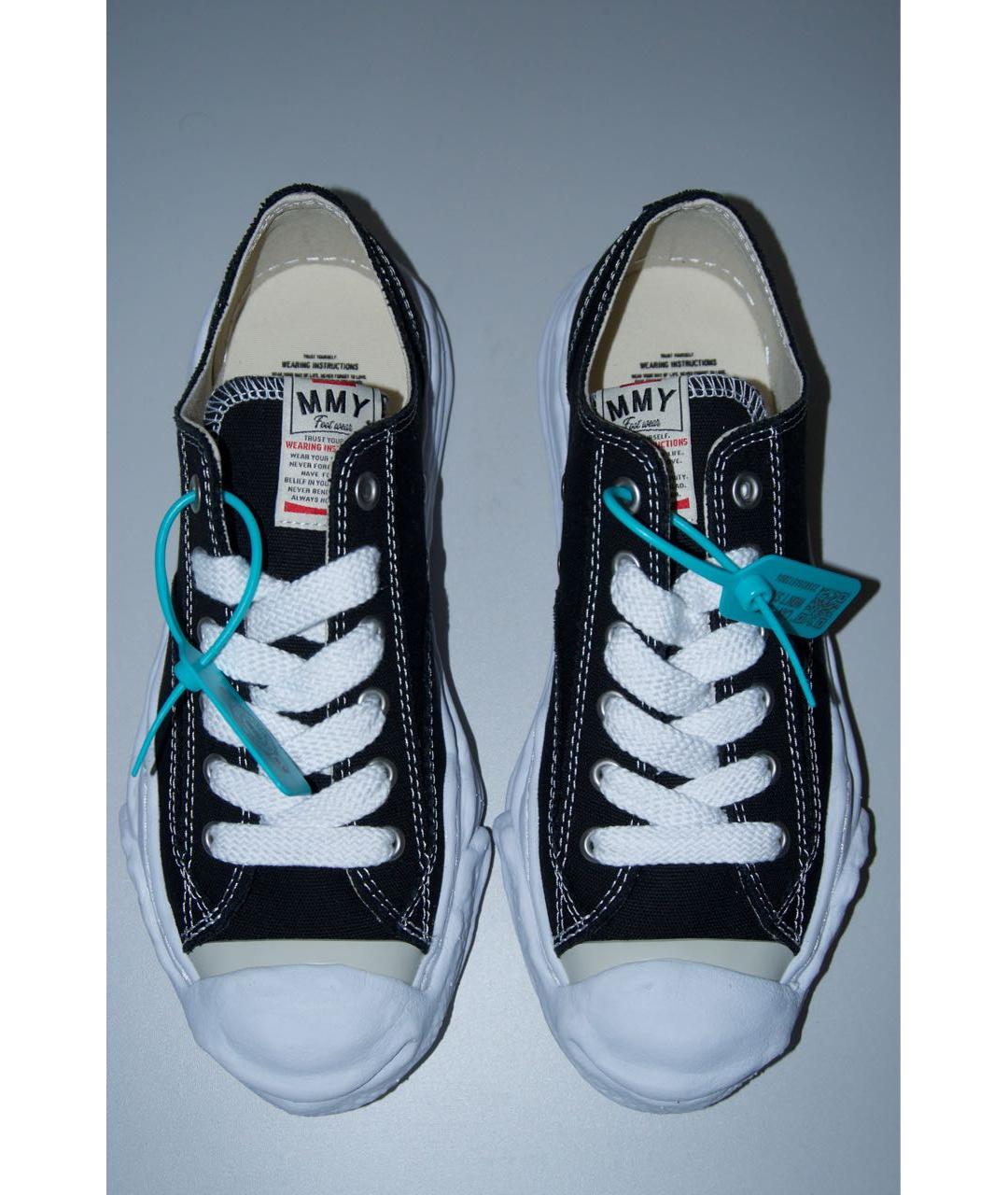 MAISON MIHARA YASUHIRO Черные текстильные низкие кроссовки / кеды, фото 2