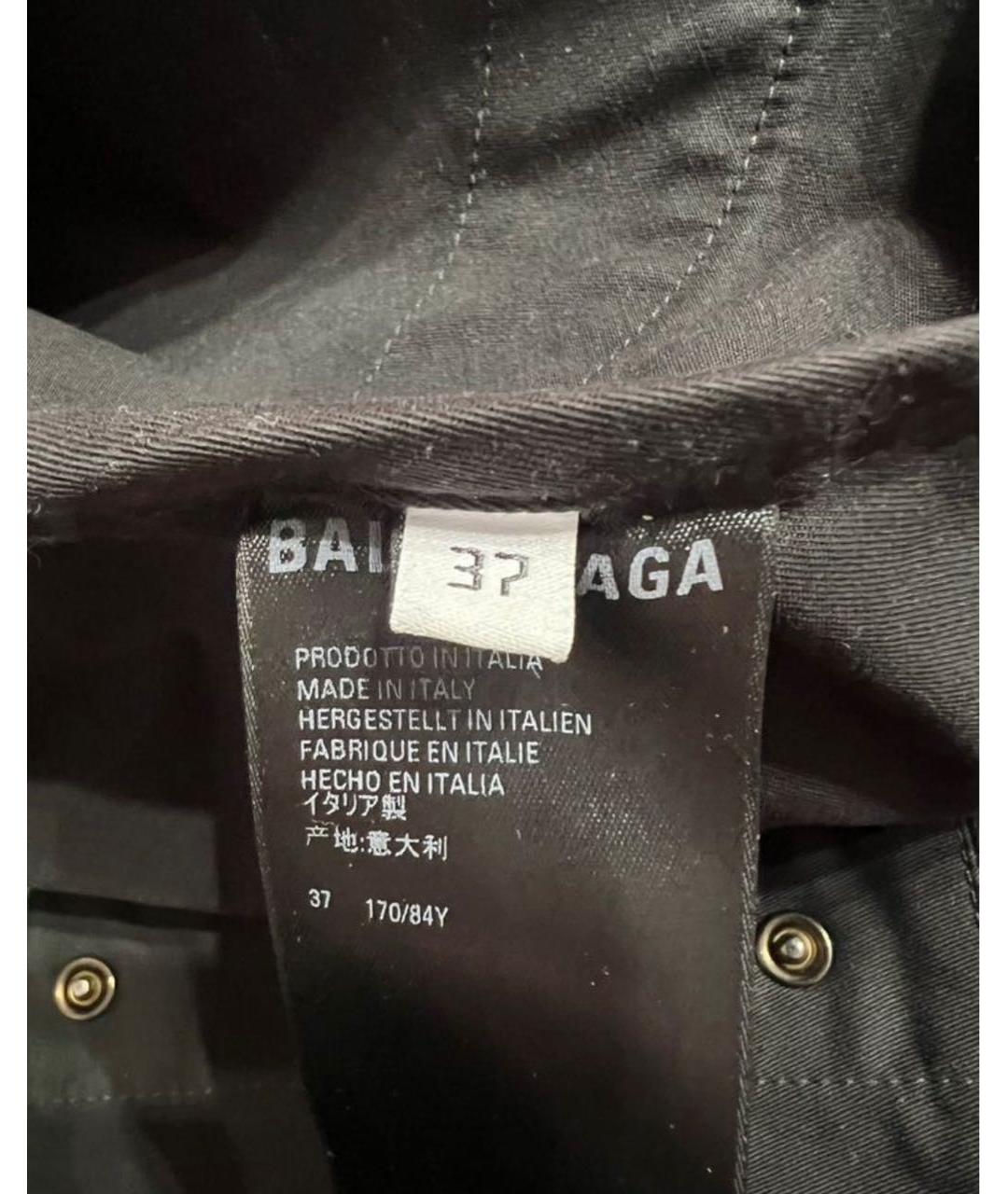 BALENCIAGA Черная хлопковая кэжуал рубашка, фото 6
