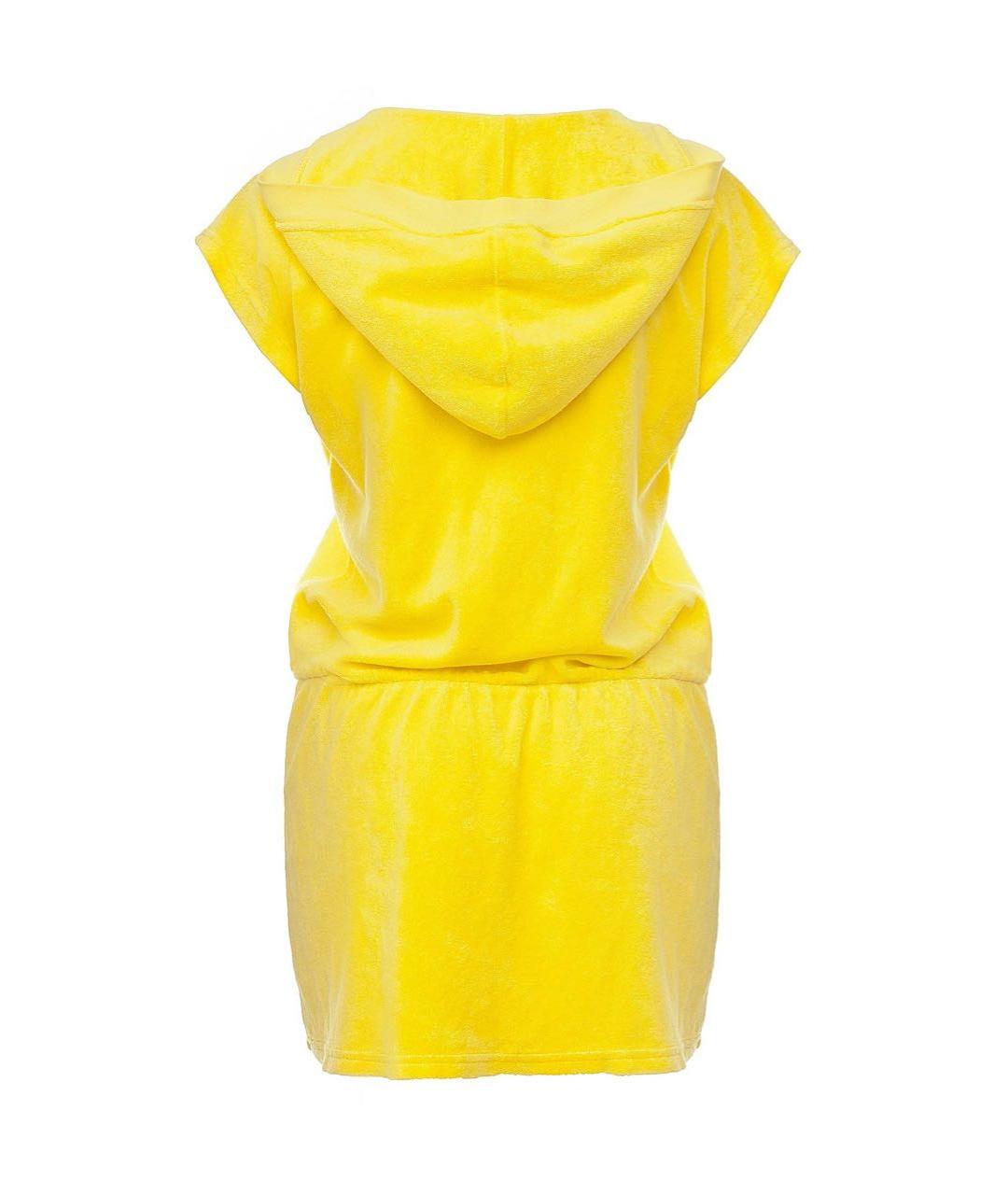 JUICY COUTURE Желтое хлопковое повседневное платье, фото 2