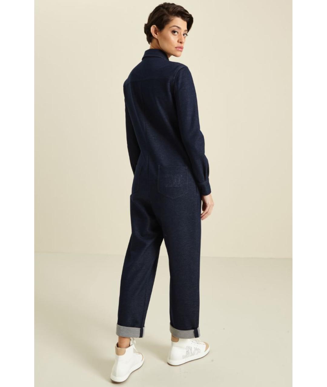 MAX MARA Синий хлопковый комбинезон, фото 2