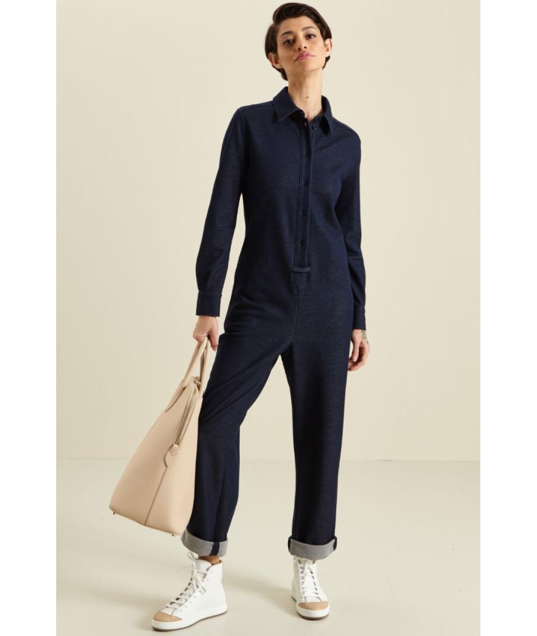 MAX MARA Синий хлопковый комбинезон, фото 3