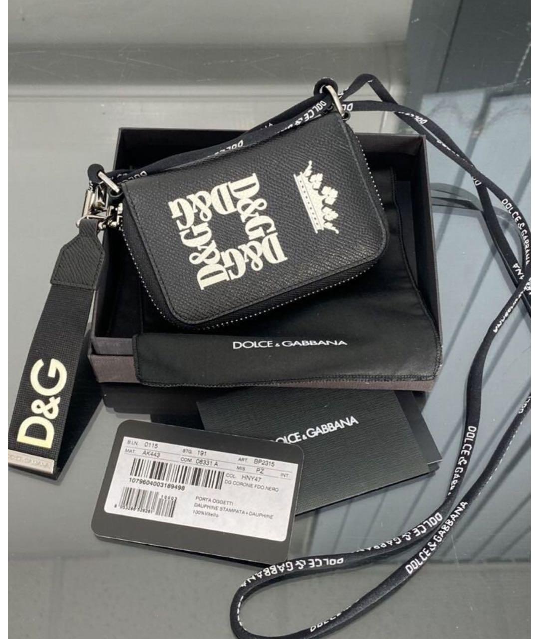 DOLCE&GABBANA Черный кожаный кошелек, фото 8