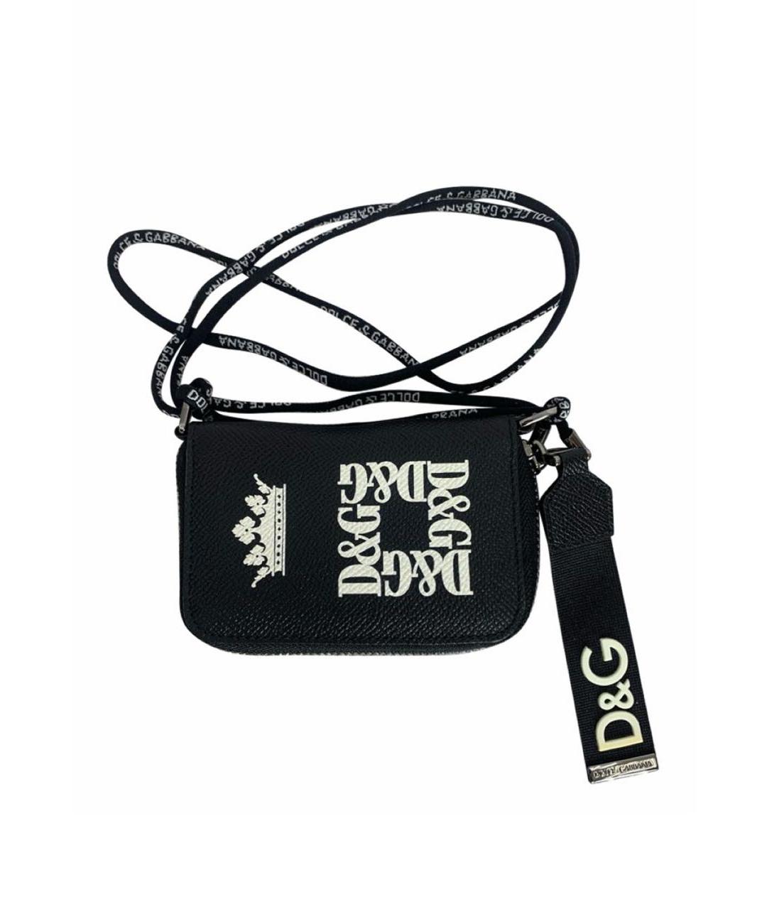 DOLCE&GABBANA Черный кожаный кошелек, фото 1