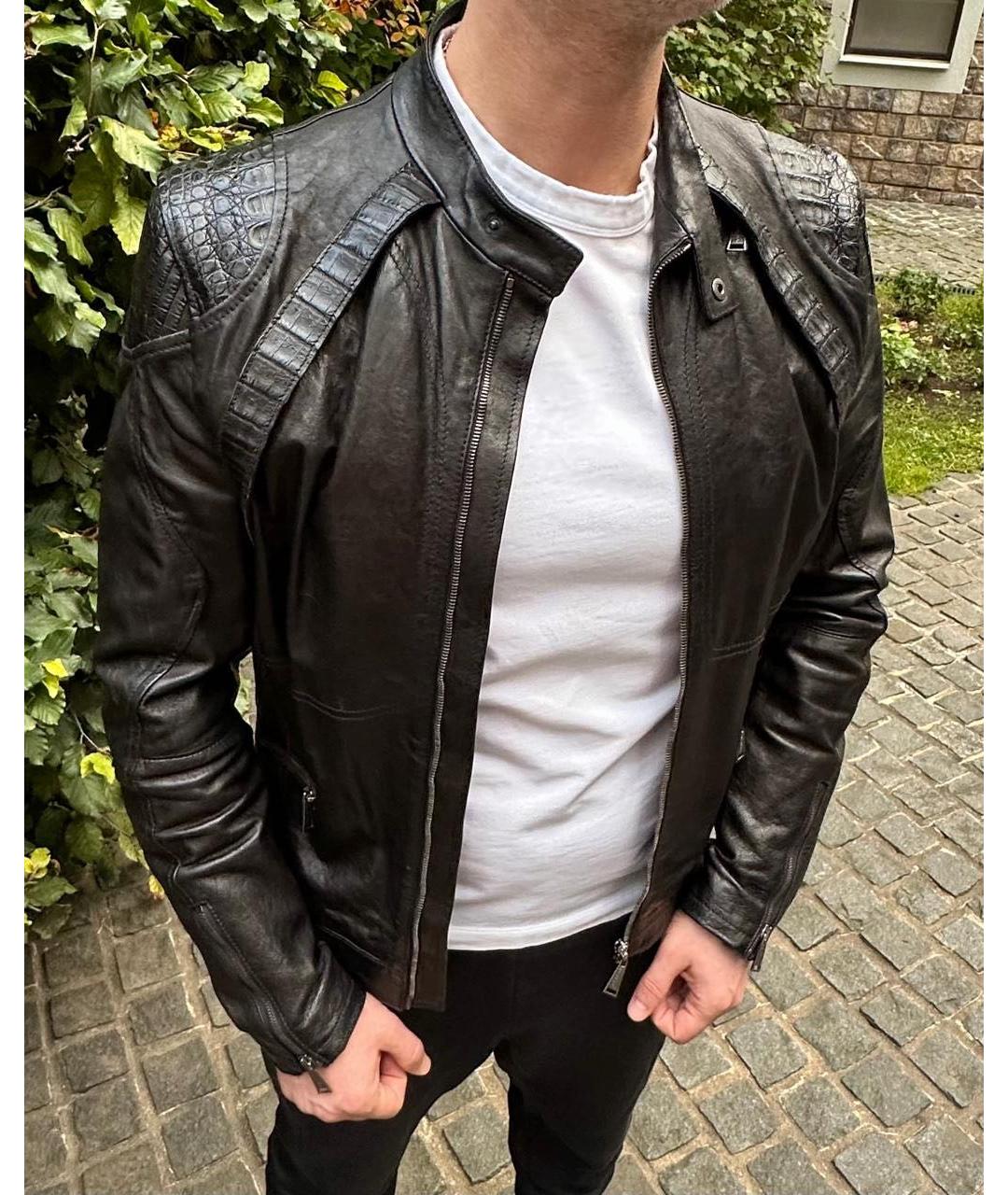 PHILIPP PLEIN Черная куртка из экзотической кожи, фото 6