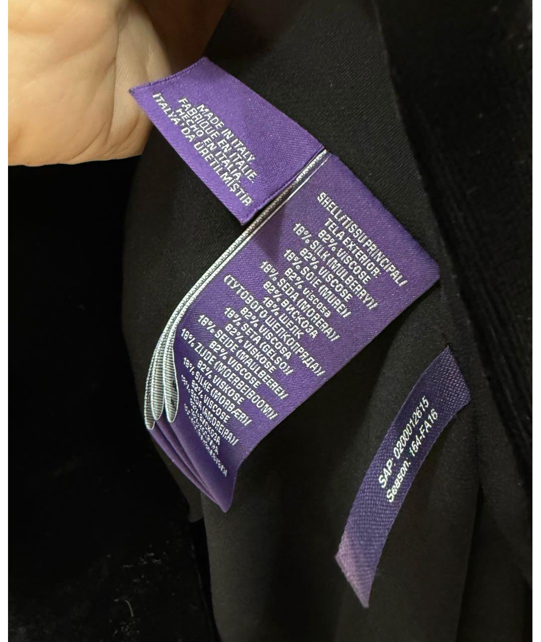 RALPH LAUREN PURPLE LABEL Черное бархатное коктейльное платье, фото 5
