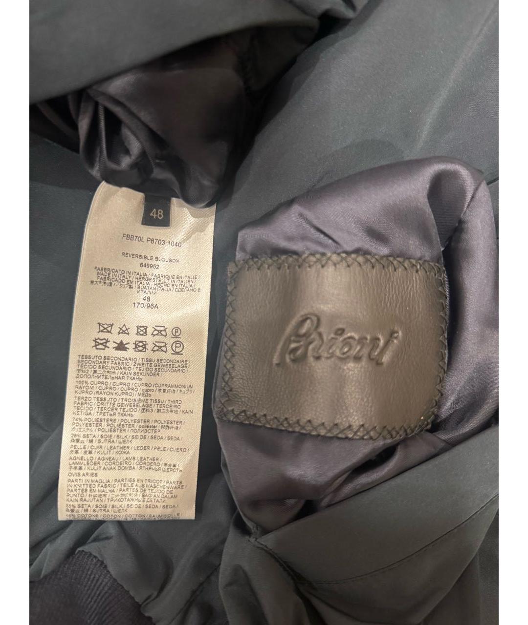 BRIONI Черная кожаная куртка, фото 3