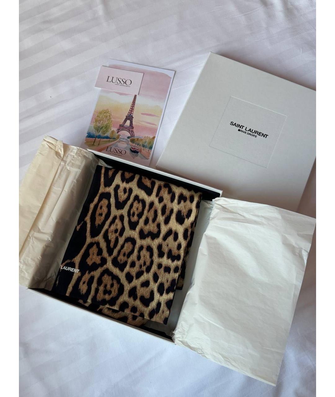 SAINT LAURENT Коричневая тканевая сумка тоут, фото 3