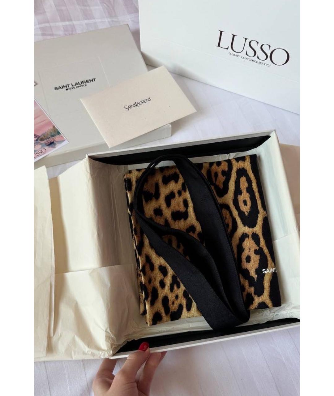 SAINT LAURENT Коричневая тканевая сумка тоут, фото 6