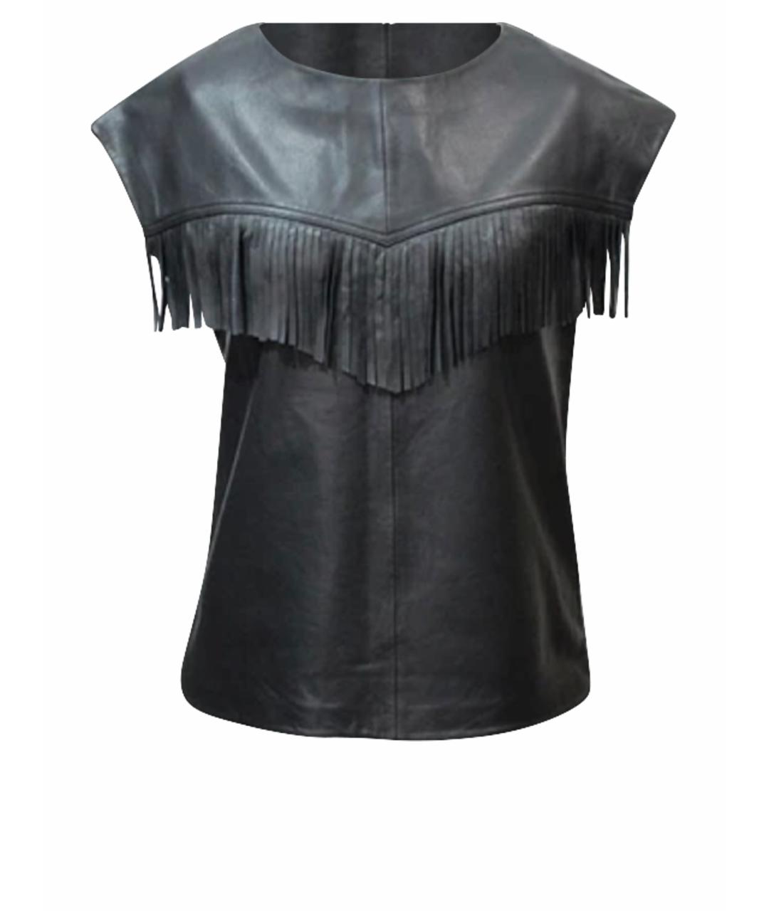 ZADIG & VOLTAIRE Черная кожаная майка, фото 1