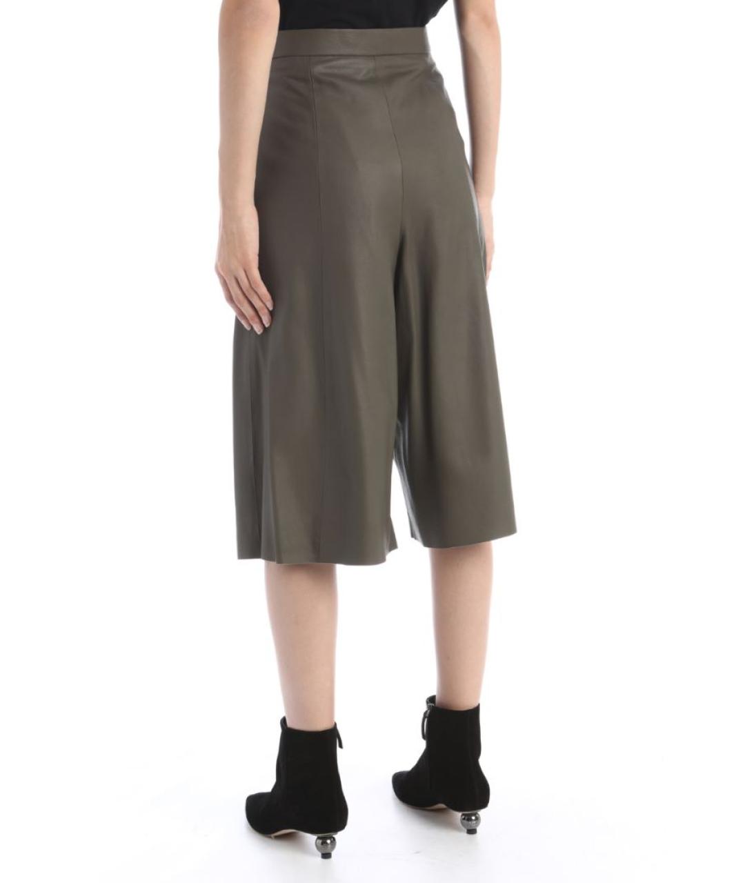 WEEKEND MAX MARA Хаки кожаные шорты, фото 3