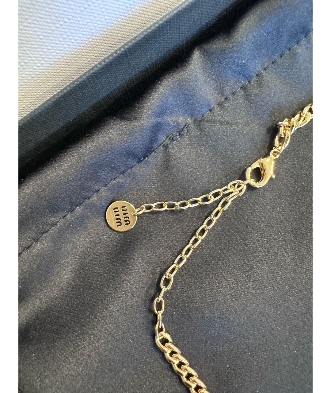 MIU MIU Золотое латунное колье, фото 4