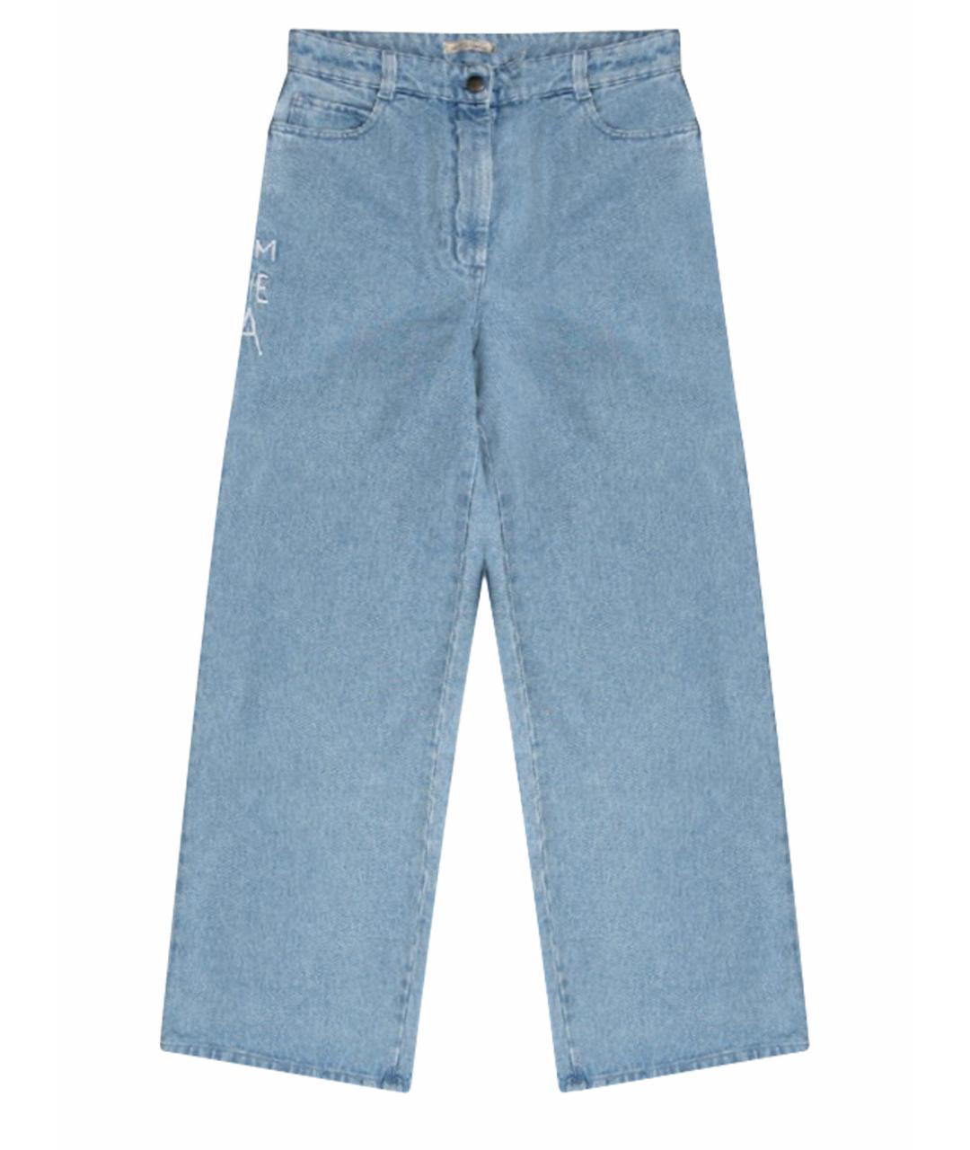 NINA RICCI Голубые хлопковые прямые джинсы, фото 1