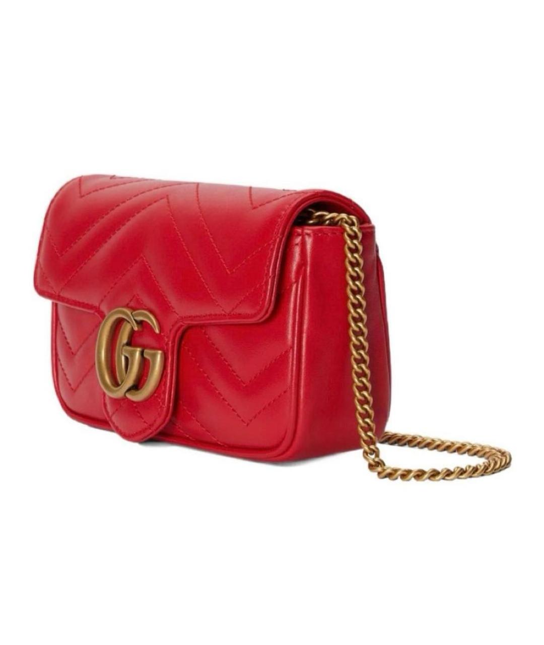 GUCCI Красная кожаная сумка через плечо, фото 2