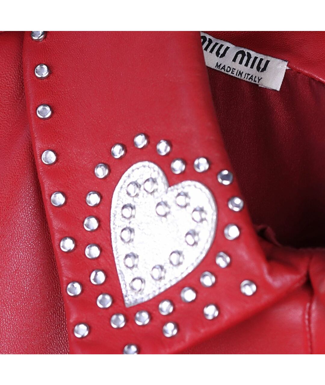 MIU MIU Красное кожаное повседневное платье, фото 3