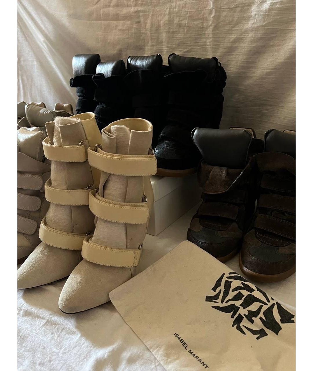 ISABEL MARANT Белые кожаные ботильоны, фото 5